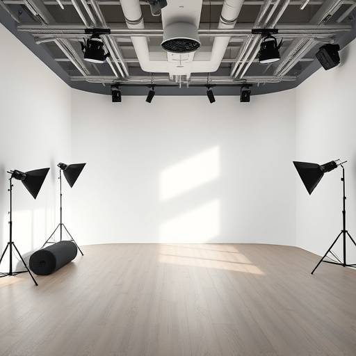 Interior view of Studio A, a spacious studio with cyclorama wall